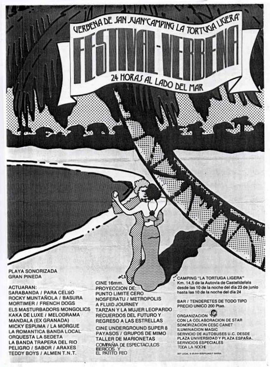 Cartell de la revetlla de Sant Joan de 1978 organitzada al c�mping 'La Tortuga Ligera' de Gav� Mar (23 de Juny de 1978)